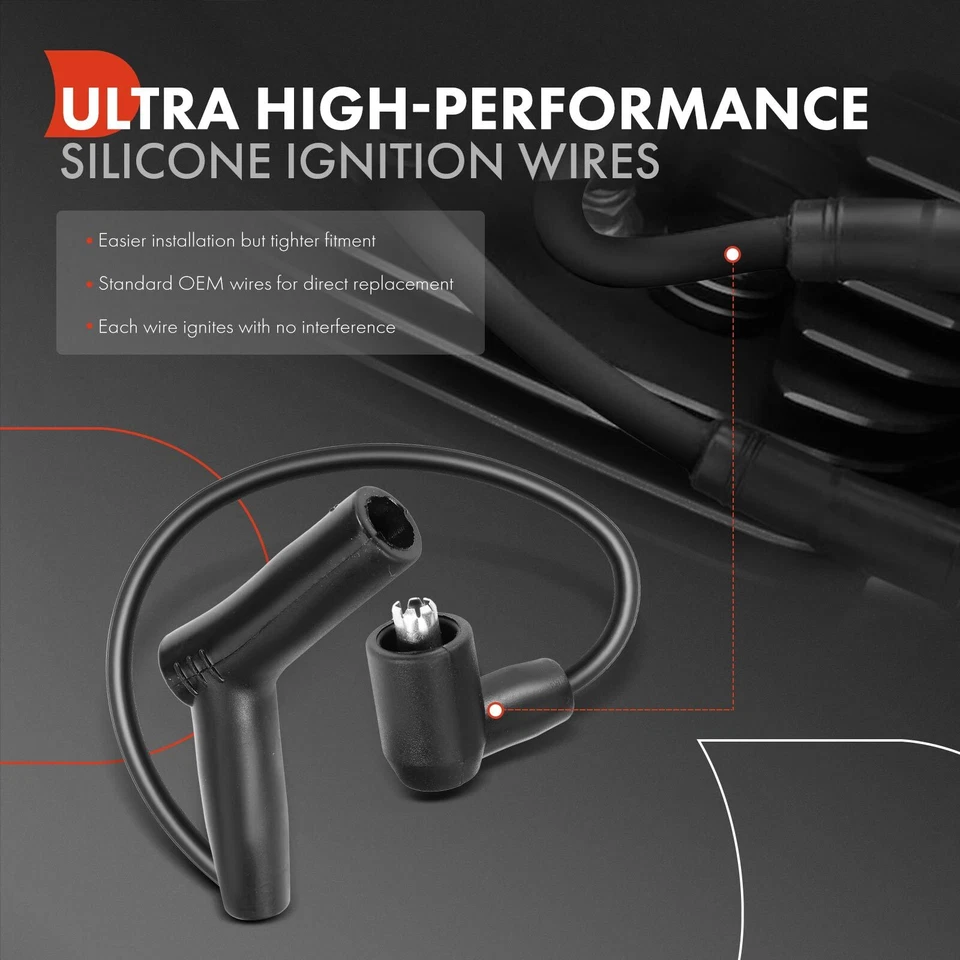 A-Premium 9x Spark Plug Wire Set for Ford E-350 Econoline F-150 F-350 Lincoln - Image 3 of 4