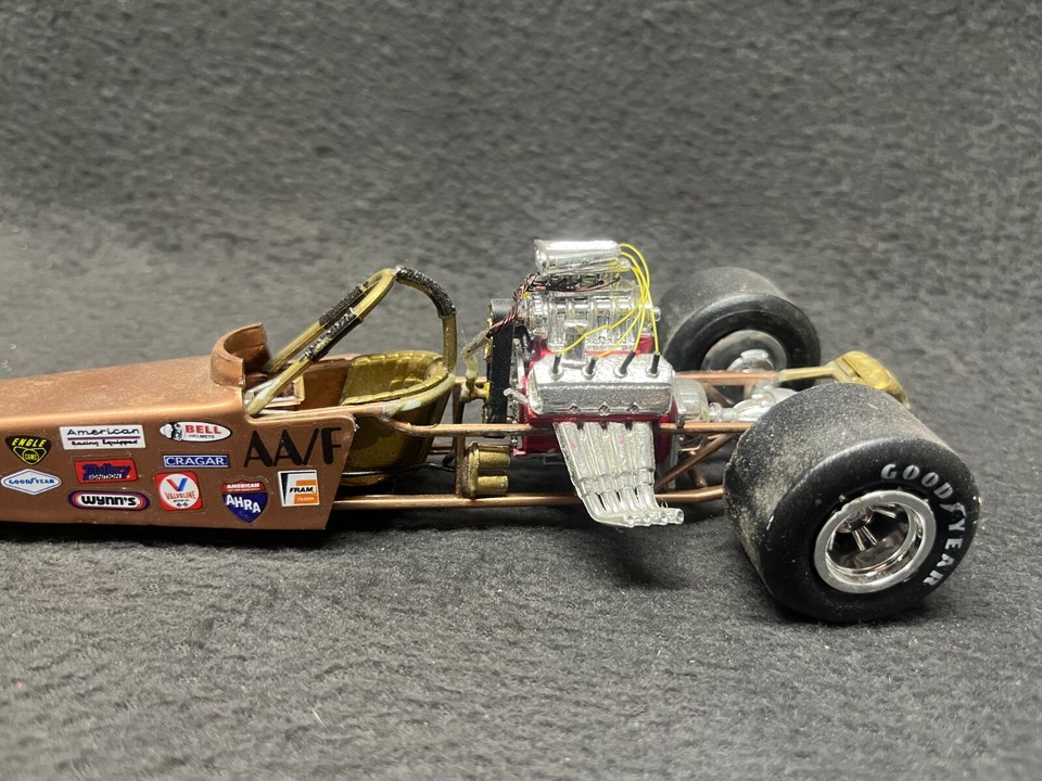 AMT Copperhead Dragster Rear-Engine Model 1/25 Hemi Blower Engine Drag ...