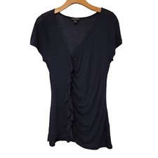 BANANA REPUBLIC Sleeveless Blouse V-Neck Navy Blue Lightweight Top Womens Small