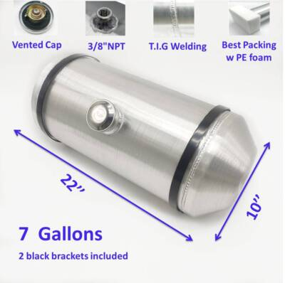#ad 7 Gallons 10quot; x22quot;Center Fill 3 8quot; NPT Outlet Aluminum Spun Fuel Tank Gas Tank $155.00