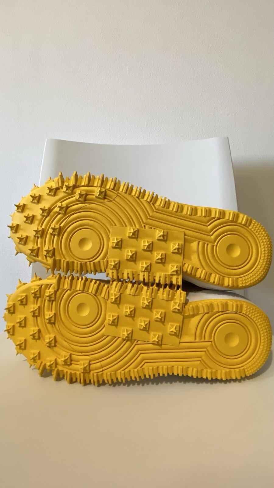 Off White X Nike Air Force 1 Mid SP Leather Yellow sneaker Scatola Originale