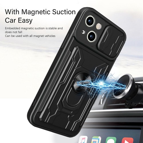 For iPhone 15 Pro Max 14 13 12 11 X Shockproof Card Slot Stand Case Cover - Picture 3 of 33
