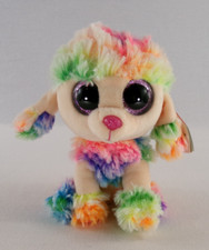 Ty Beanie Boos RAINBOW 6" Plush Poodle Dog Purple Glitter Eyes MWMTs 2018
