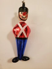 SOFFIERIA DE CARLINI British Soldier Blown Glass Christmas Ornament Italy Vintg