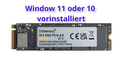 SSD Intenso MI500 M.2 2TB 2280 PCIe Gen4x4 NVMe Windows 11 o. 10 vorinstalliert
