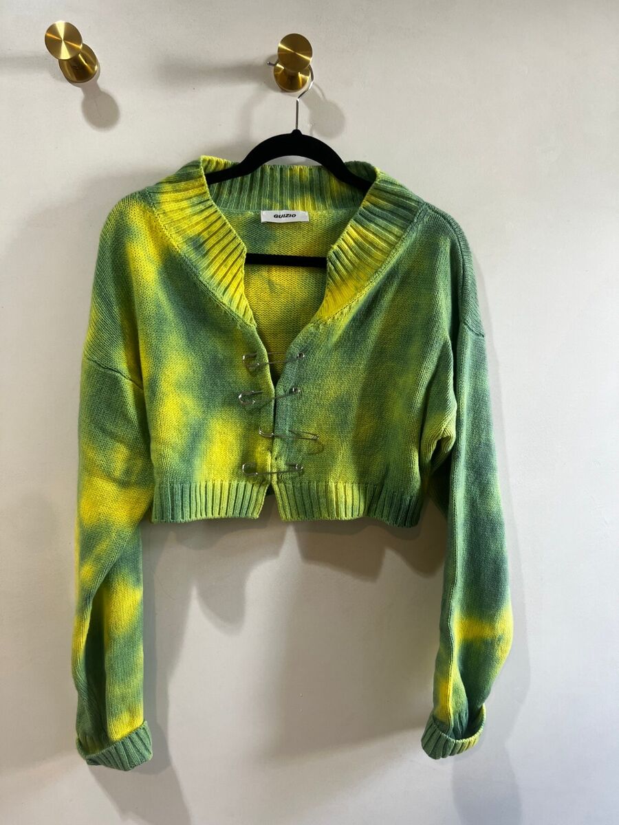 トップス DANIELLE GUIZIO TIE-DYE KNIT SWEATER GUIZIO Tie-Dye Knit Safety Pin Sweater - Green – Kith