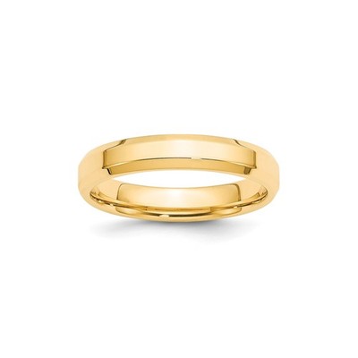 10K Gelbgold abgeschrägte Kante bequeme Passform Ehering 4 mm