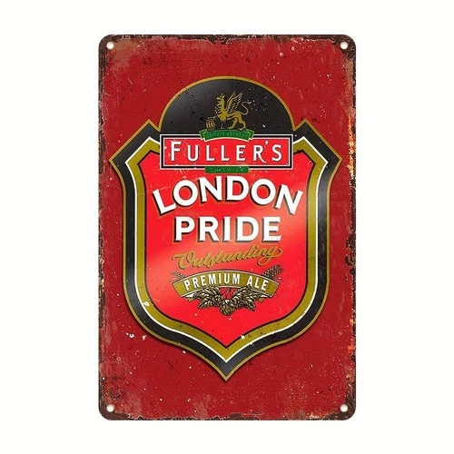 Vintage Fuller'S London Pride Beer Waterproof & Weat Metal Signs Home Décor Wall