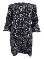 Lauren by Ralph Lauren Women's Petite Polka-Dot Crepe Dress