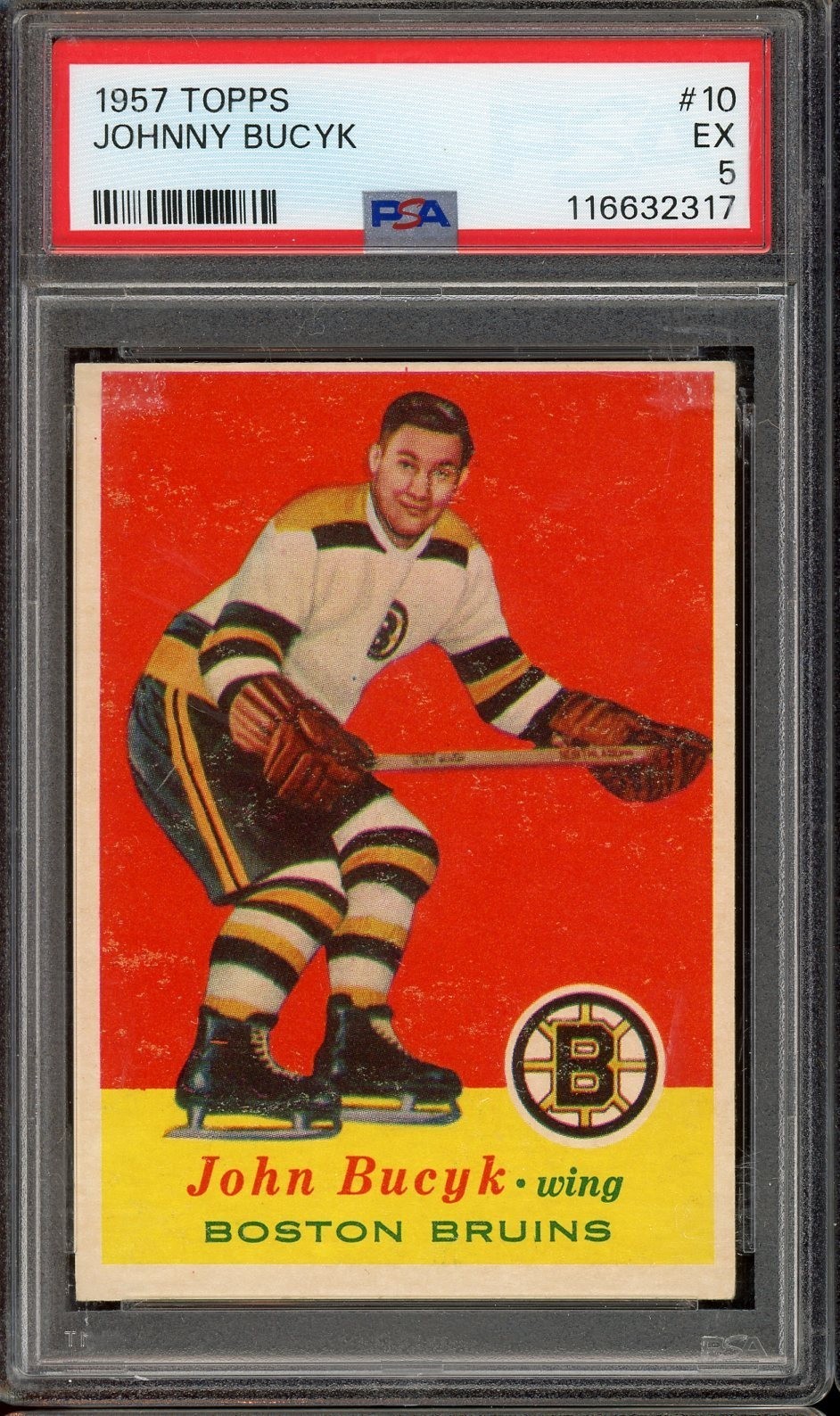 1957 Topps Hockey #10 Johnny Bucyk PSA 5