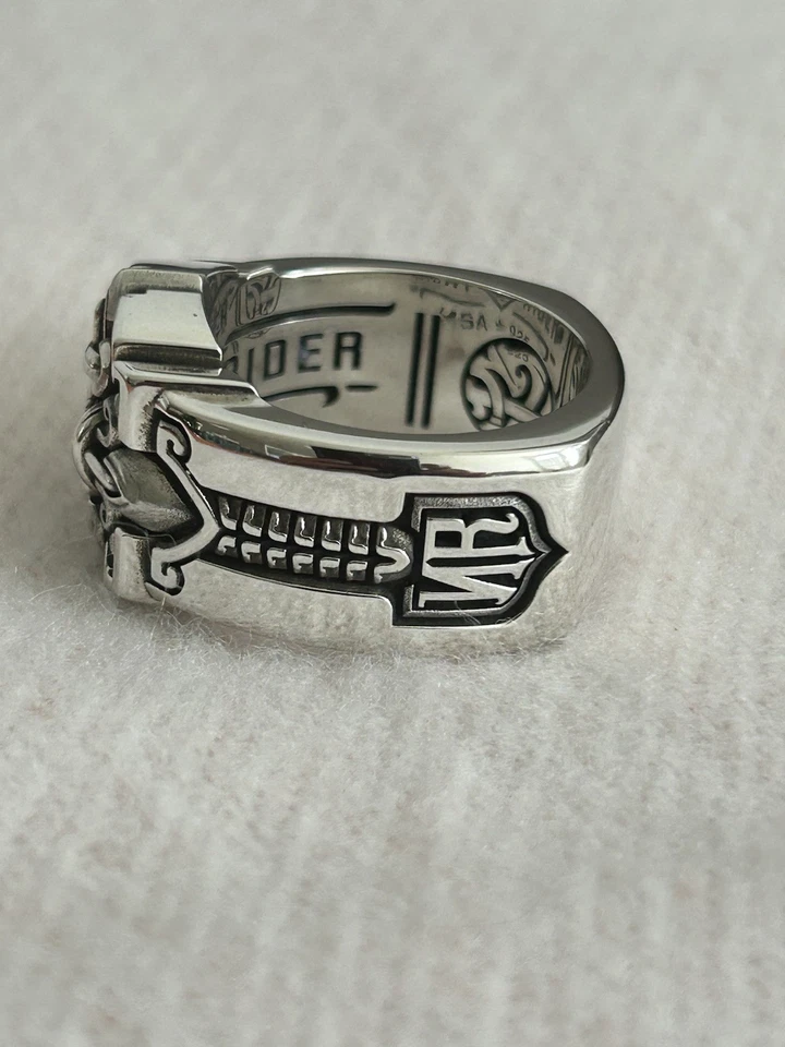 Night Rider Sanctified Sterling Silver Ring Size 12 925 SS - Image 4 of 4