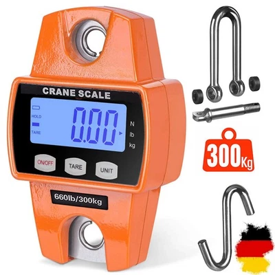 ISWEES Profi Hängewaage Digital 300Kg 660lb LCD Kranwaage Wildwaage Industriewaage