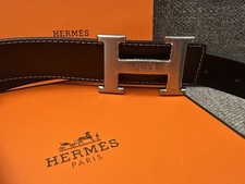 CINTURA LUSSO HERMÈS - ORIGINALE - NUOVA - 38MM REVERSIBLE LEATHER 120 cm - Nero