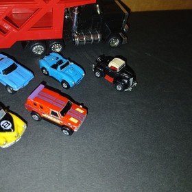 Vintage Galoob Micro Machines Semi Truck Car Hauler Filled With Cars