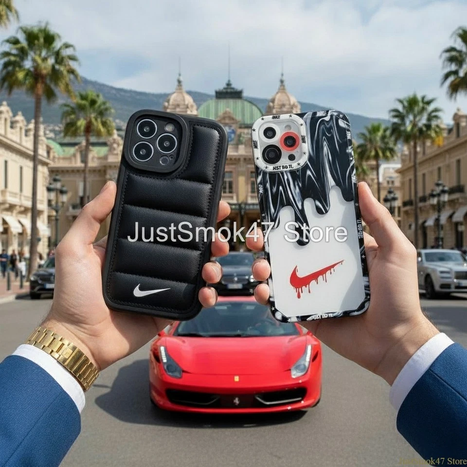 White Black Nike Design Case for iPhone 17 16 15 14 13 12 11 XR X 8 SE Samsung - Image 2 of 4