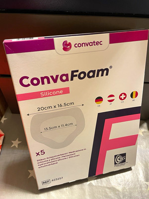ConvaTec ConvaFoam Silicone Schaumverband Silikon steril 20x16,5cm 5 Stk