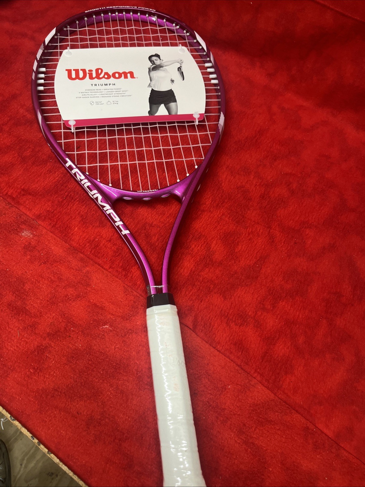 WILSON TRIUMP ADULT TENNIS RACQUET 4-1/4 GRIP - PURPLE - NEW