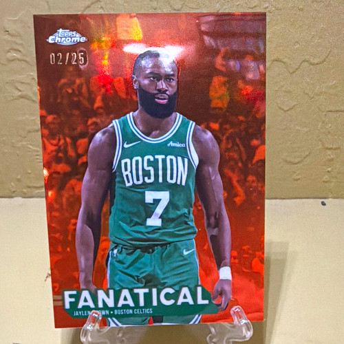 Jaylen Brown [Orange] #FAN-6 2025 Topps Chrome Fanatical card