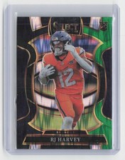 2025 Panini Select #10 RJ Harvey Black and Green Prizm Shock