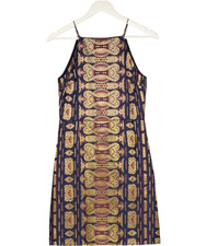 Tory Burch Metallic Jacquard Square Neck Mini Dress UK 6