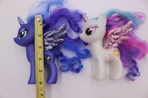 2016 My Little Pony 6" Princess Luna Nightmare Moon & Celestia ali glitterate - Foto 2 di 7