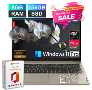 Nouveau Lenovo IdeaPad portable 15 6-Core Ryzen 5 8GB RAM 256GB SSD Bureau rétroéclairé Pro