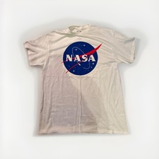 T-Shirt NASA "Meatball" Logo Spazio 100% Cotone Bianco Uomo Taglia Media