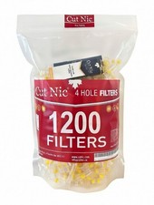 Cut Nic 4 Hole Cigarette Filters 1200 Pack - 4 Travel Cases, BPA Free