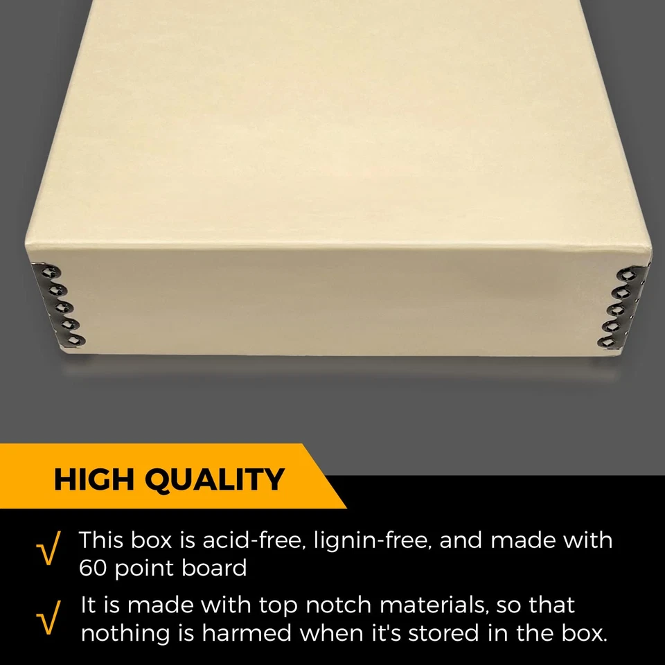 Caja de almacenamiento de archivo caja de museo frontal sin ácido con borde de metal para almacenamiento... Foto 3 de 4