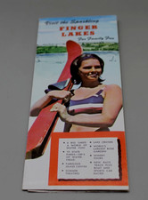 New York Finger Lakes Travel Brochure Map 1950's