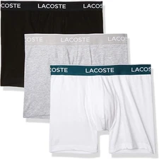 Lacoste Men's 3-Pack Stretch Cotton Boxer Briefs