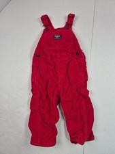 Oshkosh Bgosh Red Corduroy Overalls Size 18 Months Distressed B Gosh
