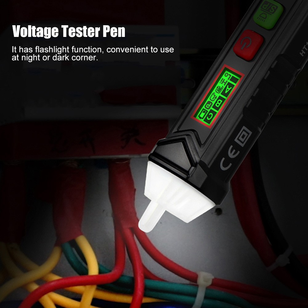 HT100P Non Contact 3 Phase Rotation Indicator AC Voltage Detector Pen Tester Wit