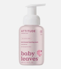ATTITUDE 2-in-1 Hair and Body Foaming Baby Wash, EWG 10 Fl Oz