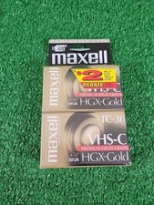 Maxell TC-30 VHS-C HGX Gold Camcorder Tapes Videocassette Pack of 2 NEW SEALED