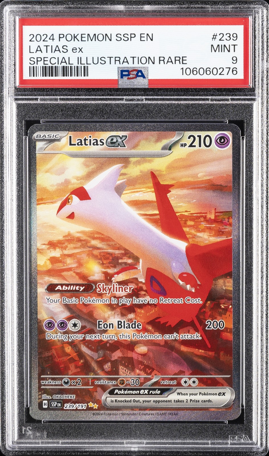 2024 POKEMON SSP EN-SURGING SPARKS SPECIAL ILLUSTRATION RARE LATIAS EX PSA 9