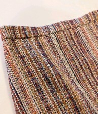 Maeve Anthropologie Tweed A-Line Skirt Fringe Hem Back Zipper Lined Size 12