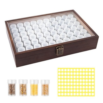 Wooden Seed Storage Organizer, 60 Slots Pine Wood Box with 96 Labels & Foam I...