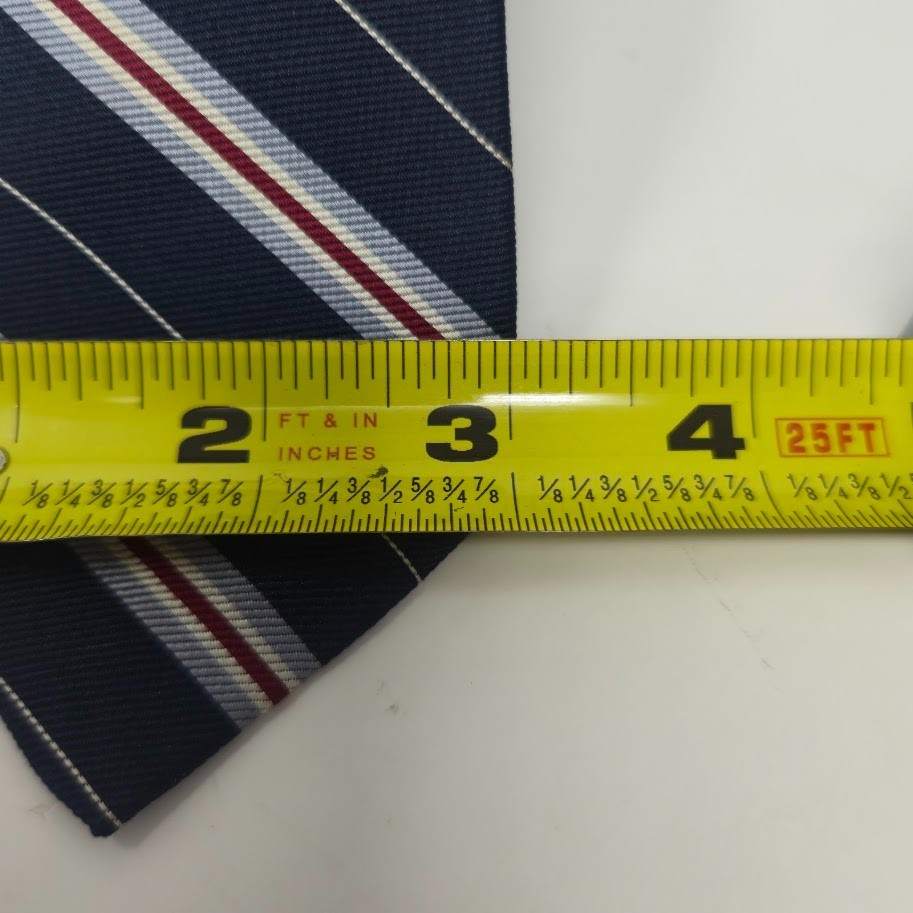 BERT PULITZER Navy, Pale Blue, and Crimson Diagonal Repp Stripe All Silk Tie image 2