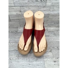 Born Red Leather Thong Slingback Wedge Sandals Women Size 7 W51811 COA10