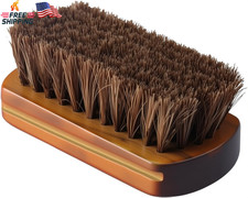 Professional Wooden Handle Horsehair Brush Leather Boot Shoes Polishing Car Clea