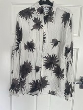 MENS ZARA PRINT SHIRT FLOWERS HOLIDAY SUMMER WORK OFFICE SMART WEDDING