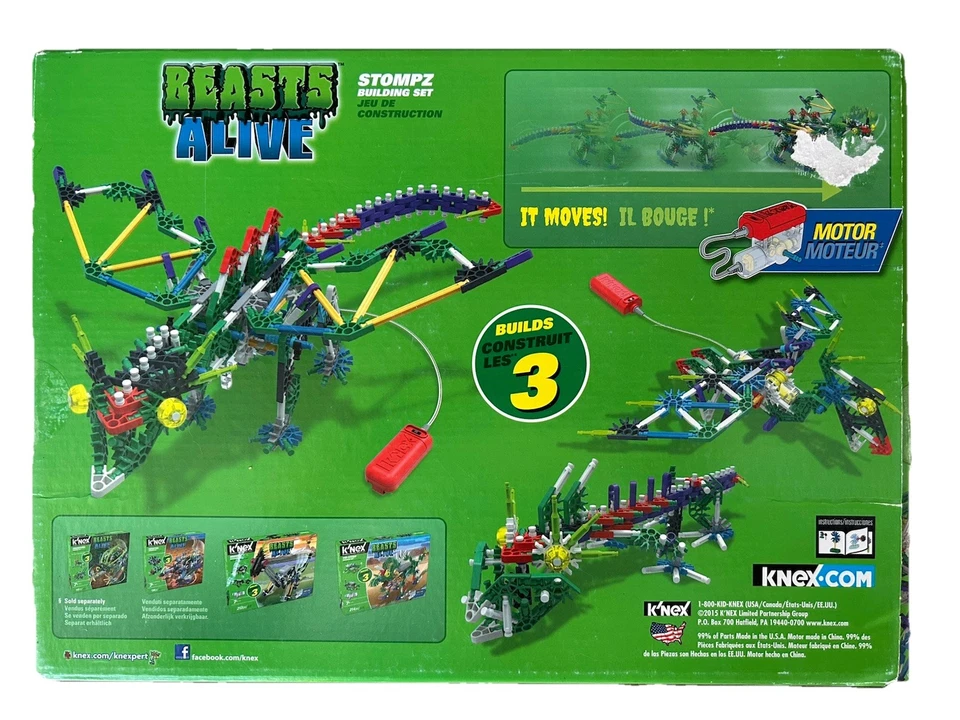 K'NEX Beasts Alive Stompz Dinosaur Building Set # 34485 Plus 200+ Extra Pieces - Image 3 of 4