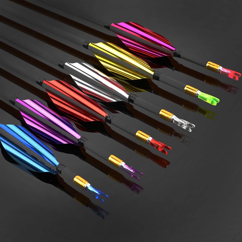 31" SP700-1000 Pure Carbon Arrows 1.8" Spiral Vanes Archery Bow Hunting - Image 2 of 4