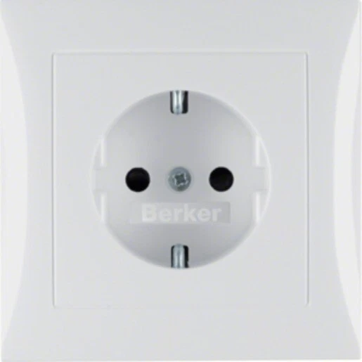 Berker S.1 Polarweiß glänzend Schuko Steckdosen Schalter Wippe Rahmen wählbar - Bild 4 von 4