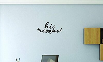 His Peel & Stick Wall Sticker Decal, 16'' x 24'', Black