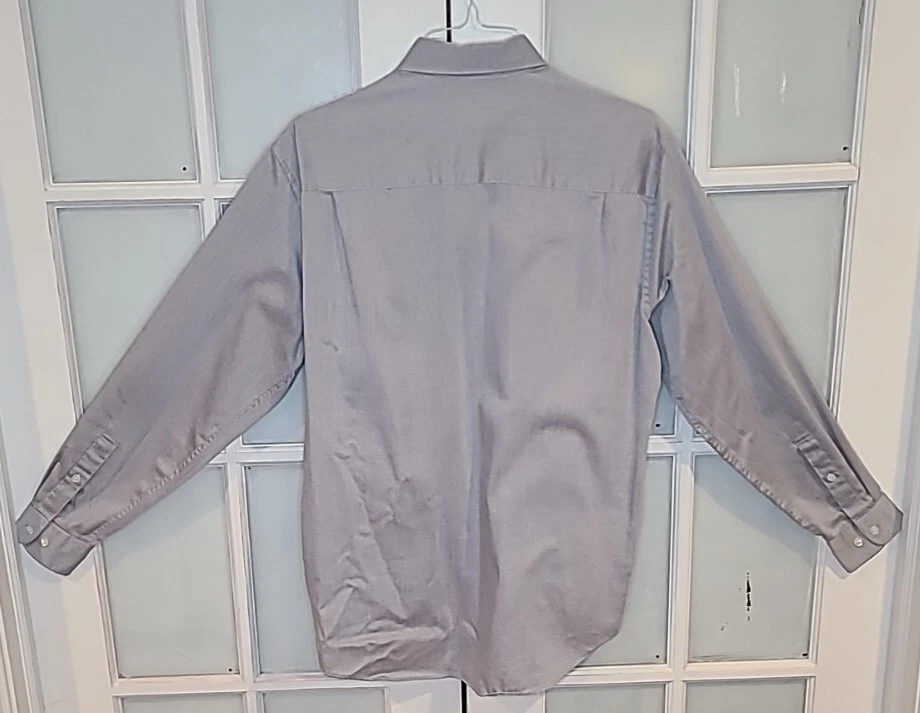 AXIST EASY CARE Men's Dress Shirt Neck 16 Sleeve Length 34/35 Gray - Image 4 of 4