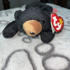 Ty Beanie Baby Blackie, The Bear Plush Toy. Rare. Errors. MWMT