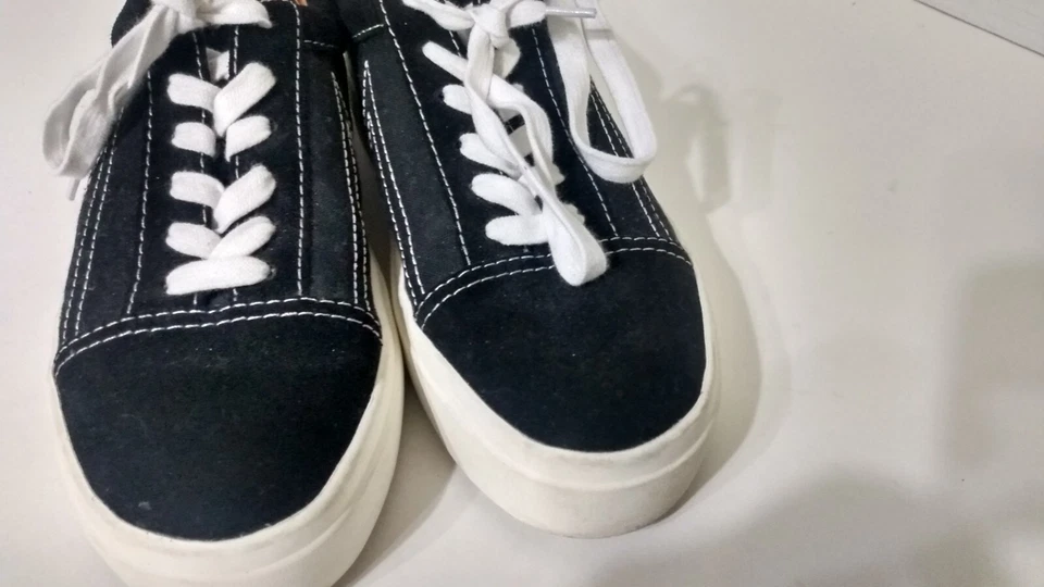 Lucky Brand "TEZRA" 黑色皮革/纺织厚底运动鞋 9.5 M — 第 4/4 张图片