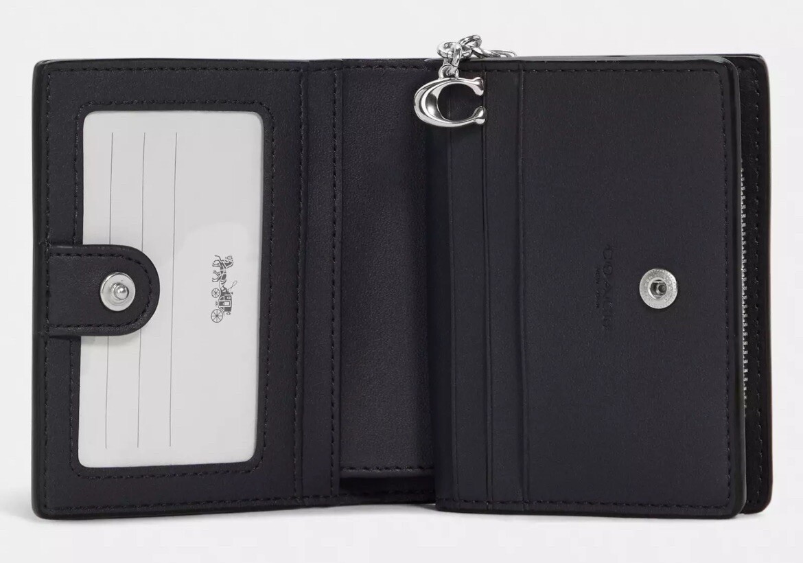 NWT COACH Snap Wallet & Picture Frame Bag Charm Snowman Print